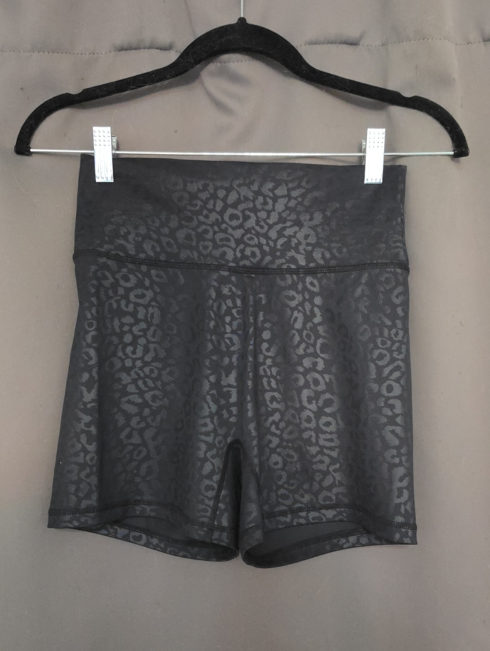 BuffBunny Black Leopard-Print High-Rise Bike Shorts